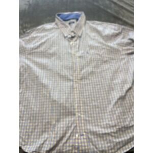 Izod‎ Men's Button Down Shirt Plaid Long Sleeve  Cotton Yellow Size 3XL